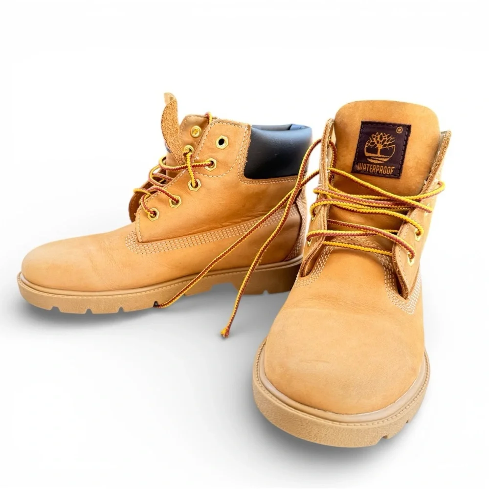 Timberland Boots Kids Waterproof Leather Brown Size 2.5 Lace-Up